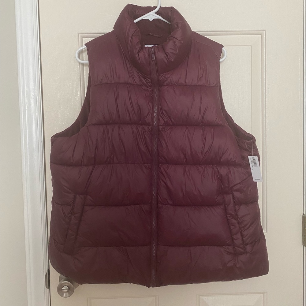 Cute plum puffer vest